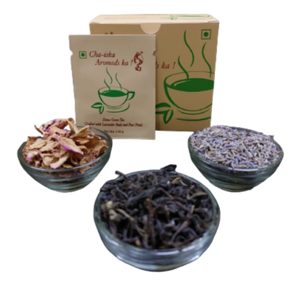 Aromeds Cha-iska Detox Green Tea- Lavender & Rose - Pack Of 15 Tea Bags